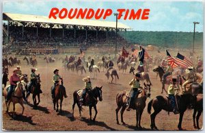 VINTAGE POSTCARD ROUNDUP TIME POSTED AT BEAUMONT TEXAS 1962