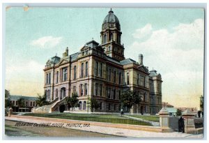 c1910 Delaware Co. Court House Muncie Indiana IN Unposted Antique Postcard