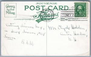 BROOKLYN NY CONEY ISLAND FELTMANS' RESTAURANT 1916 ANTIQUE POSTCARD