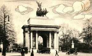 C 1910 Quadriga Peace Wellington Arch England Postcard F80