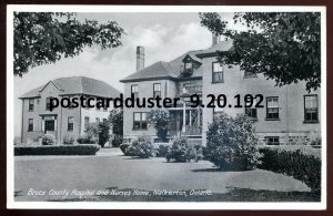 h5081 - WALKERTON Ontario Postcard 1920s Hospital Nurses Home by Leslie