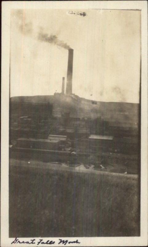Great Falls MT Smelter c1910 Real Photo Postcard 