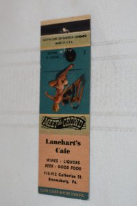 Lanehart's Cafe Bloomsburg PA 20 Strike Matchbook Cover