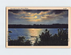 Postcard Moonlight on the Lake in Maine