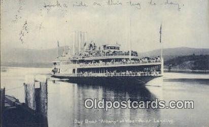Day Boat, Albany, At West Point Landing Ferry Ship 1907 writing on front, lig...
