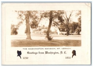 Greetings From Washington DC Washington Mansion Bicentennial RPPC Photo Postcard