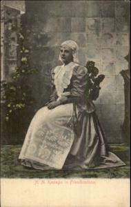 Queen HM Konigin in Friescostuum Lace Costume Netherlands c1905 Postcard