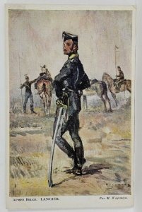 Art WAGEMANS Belgium Army WW1 Soldiers LANCIER Postcard S7