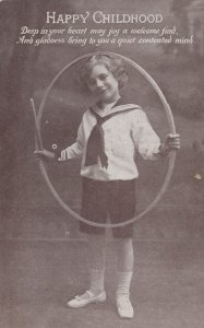 Giant Athletic Childrens Hula Hoop Exercise Toy Greetings Old Postcard