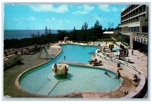 Bermuda Postcard Pool at Famous Elbow Beach Surf Club 1966 Vintage Posted