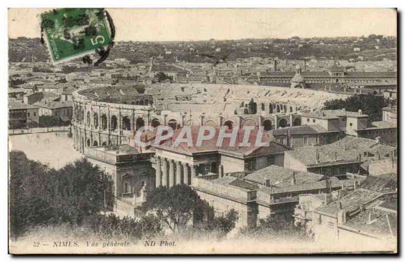 Old Postcard Nimes Arenes General view
