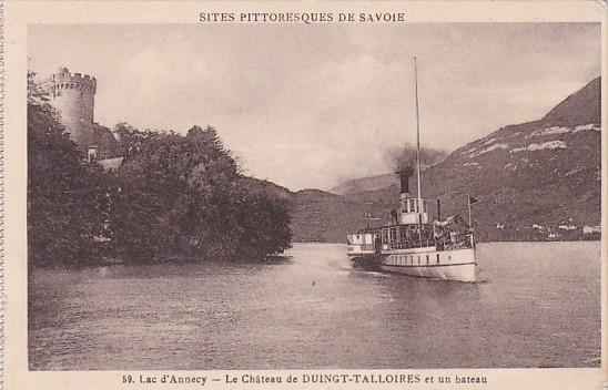 France Lac d'Annecy Le Chateau de Duingt-Talloires et un bateau