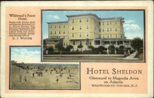 Wildwood NJ Hotel Sheldon c1920 Postcard