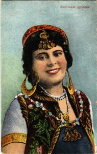 PC CPA EGYPT, TYPES AND SCENES, CHANTEUSE SYRIENNE, VINTAGE POSTCARD (b9210)