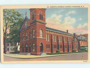 Unused Linen CHURCH SCENE Kingston New York NY L4829