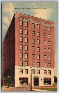 Springfield Missouri~Medical Arts Office Bldg Street View~Vintage Linen Postcard