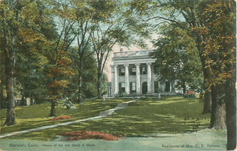 Norwich, CT Residence of Mrs C E Havens Vintage Postcard