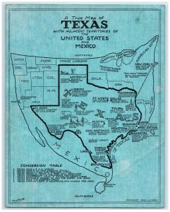 1949 Oversized Texas Map Postcard LM Gray Floyd Murray 9x7 Navy Correspondence