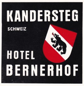 Switzerland Kandersteg Hotel Bernerhof Vintage Luggage Label sk2530