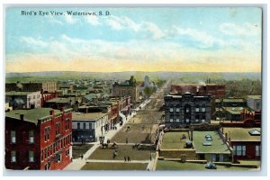 1920 Bird's Eye View Exterior Building Watertown South Dakota Vintage Postcard