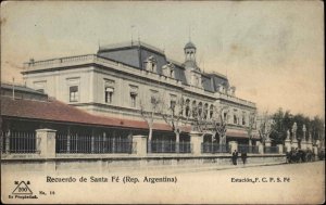Argentina Recuerdo de Santa Fe Train Station Depot c1910 Vintage Postcard