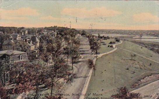 Western Promenade From Top Of Maine General Hospital 1911