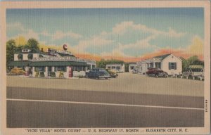Postcard Vicki Villa Hotel Court Elizabeth City NC