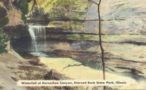 USA Waterfall at Horseshoe Canyon Starved Rock State Park Illinois 07.99