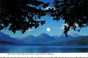 Montana Glacier National Park Moon Over Lake McDonald