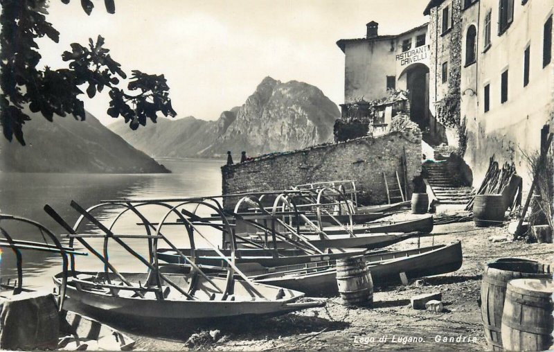 Switzerland Postcard picturesque Gandria lago di Lugano Crivelli restaurant