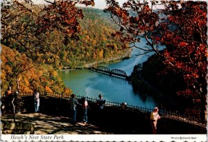 Postcard WV Ansted Hawks Nest State Park New River Overlook