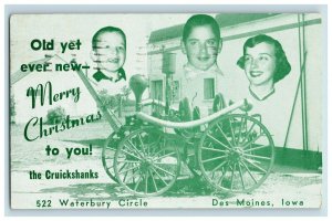 1950's Cruickshanks Family Christmas Des Moines, IA Postcard F80