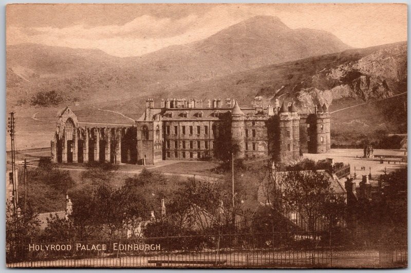 Holyrood Place Edinburgh Scotland Royal Residence Castle Antique Postcard