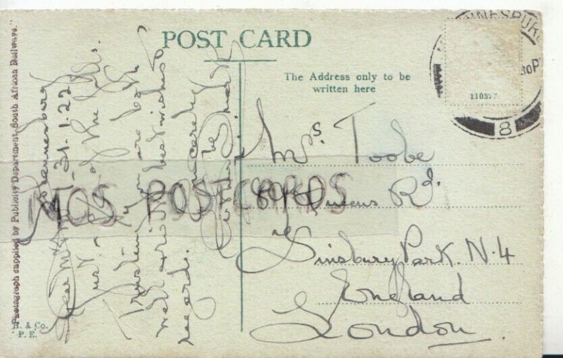 Genealogy Postcard - Toobe - 89 Queens Road, Finsbury Park, London - Ref. R351