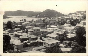 St. Thomas VI Virgin Islands Birdseye Homes BIrdseye c1930 Real Photo Postcard