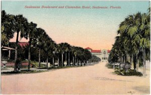 c1910 SEABREEZE Florida Fla Postcard CLARENDON HOTEL