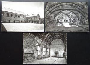 Somerset CLEEVE ABBEY Chapter House, Refectory Collection x 3 c1950s RP Postcard