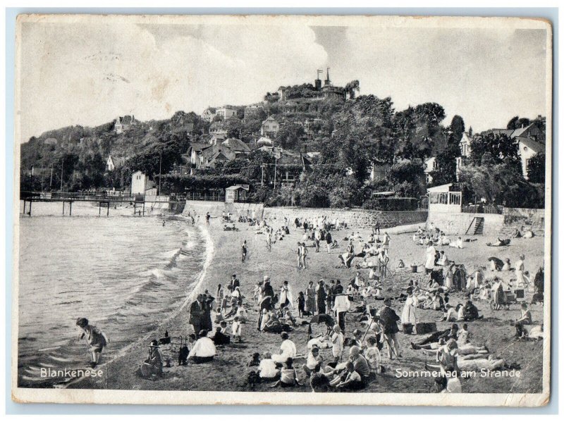 1931 Blankenese Summer Day on the Beach Hamburg Germany Posted Postcard