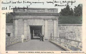 Old Point Comfort Virginia Fortress Monroe Entrance Antique Postcard J53374 