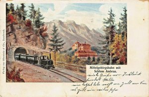 SCHLOSS AMBRAS AUSTRIA~mit MITTELGEBIRGSBAHN~Ohnewein & Cie  POSTCARD