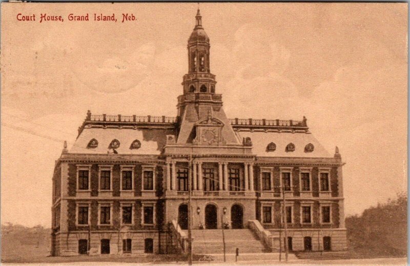 Court House, Grand Island NE c1908 Vintage Postcard B79