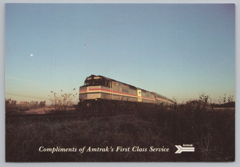 Transportation~Amtrak Train First Class~Close Up #245~Moon~Continental Postcard 