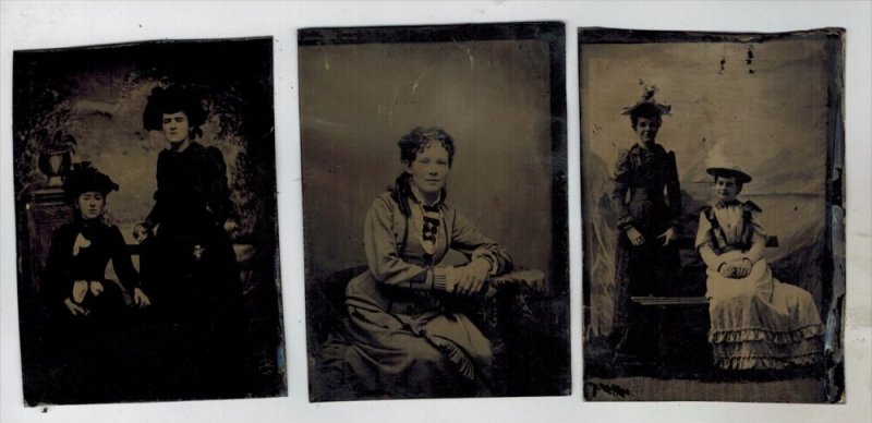Tintype   of Women 1860's Period Clothing