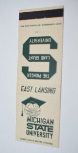 Michigan State University East Lansing 20 Front Strike Matchbook Cover
