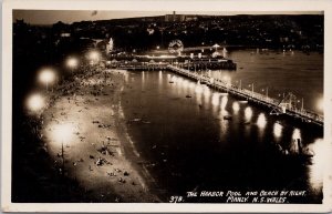 Manly Sydney Australia NSW Pool Beach Night Ferris Wheel RPPC Postcard H48