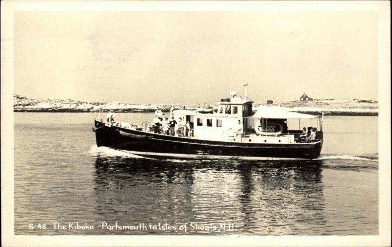Isles of Shoals Portsmouth NH KIBOKO Boat Real Photo Postcard