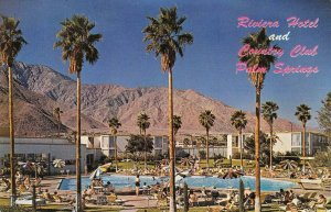 Riviera Hotel & Country Club PALM SPRINGS Swimming Pool c1960s Vintage Postcard