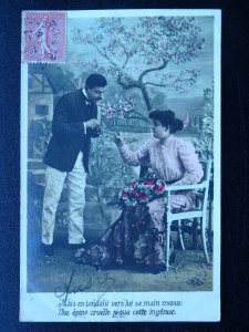 French Romance LOVE FLOWERS BLOSSOM (4) c1906 RP Postcard