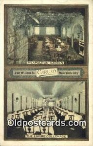 Caruso, NYC, USA Restaurant, New York City, NYC USA 1944 light crease left bo...