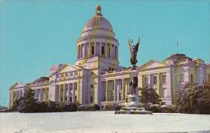 Snow Scene Of The Arkansas State Capitol Little Rock Arkansas